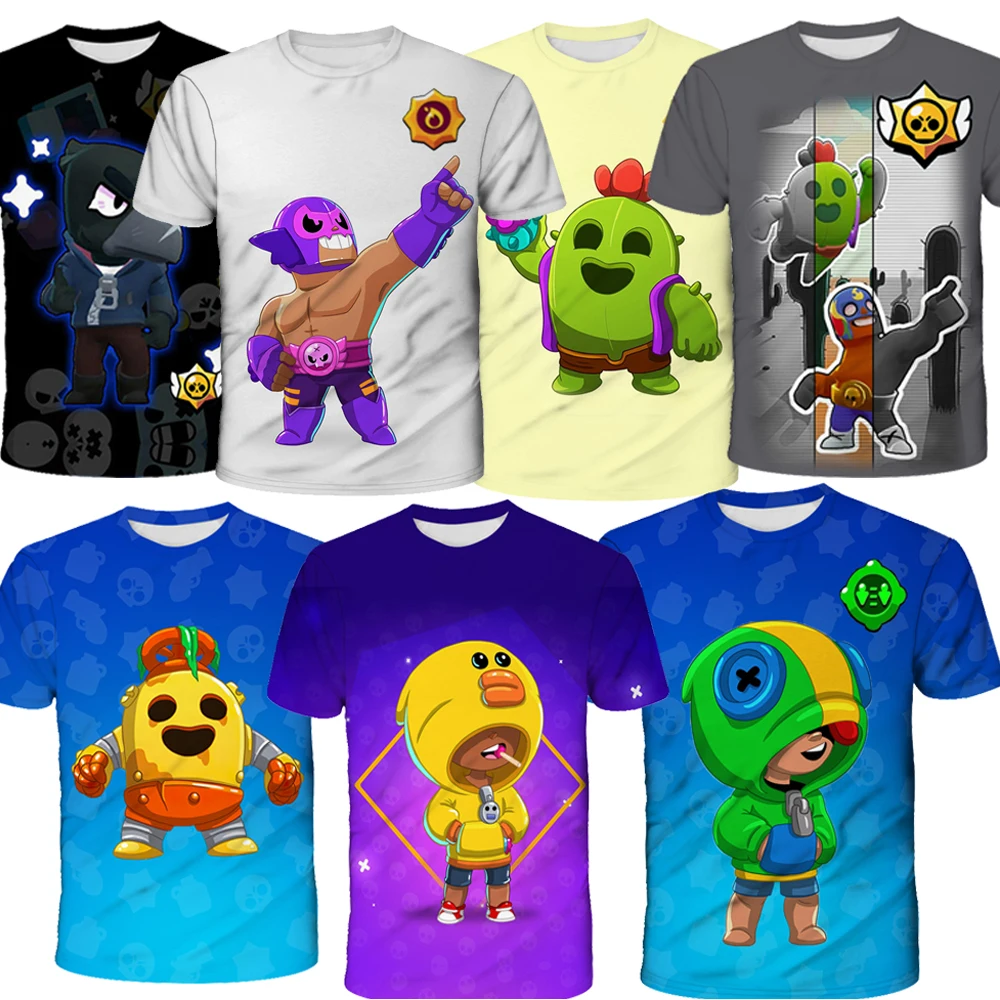 

Kids T-shirt BiBi Sprout Nita and Star,Boys Girls Cartoon Tops Teen Clothes 3 To 14 Years, Spike Game 3D