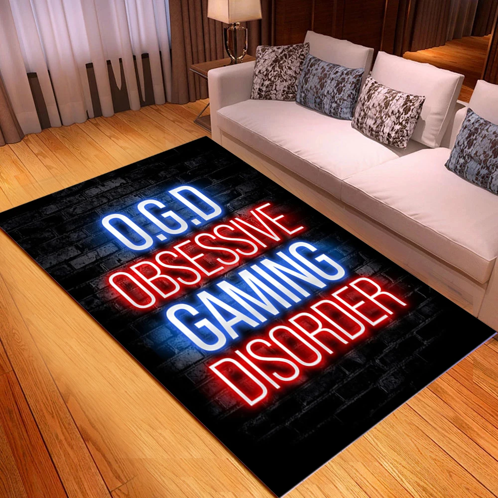

Bedroom Anime Carpet Game Console Symbols Cards Game Rug Teen Kawaii Living Room mat Children's Aesthetic Room Decor Furry Mat