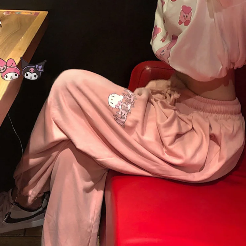 

7-12 Years Spring Summer New Cute Soft Women Drape Trousers Loose Versatile Japanese College Style Wide-leg Cotton Pants Girl