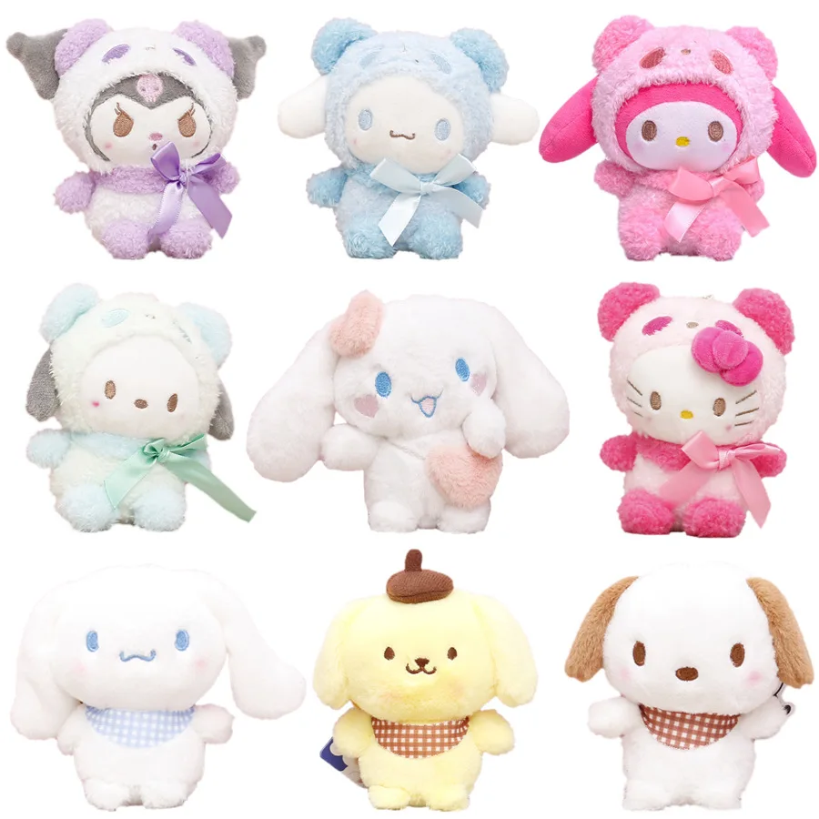 

Kawaii Sanrio Keychain 12cm Plush Pendant Anime Stuffed Animals Cute Cinnamoroll Plushy My Melody Plushie Keychains Gift Toy Kid