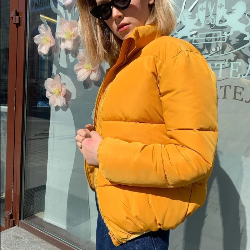 Bubble Coat Stand-up Collar Contrast Stitching Slim Slimming Short 2022 New Fashion Winter and Autumn Women's Thick Down Jacket