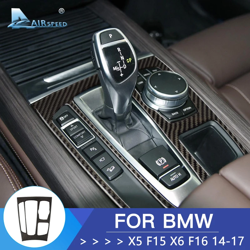 

Airspeed for BMW X5 F15 X6 F16 Accessories for BMW X5 F15 X6 F16 Carbon Fiber Interior Trim Car Gearshift Console Panel Sticker