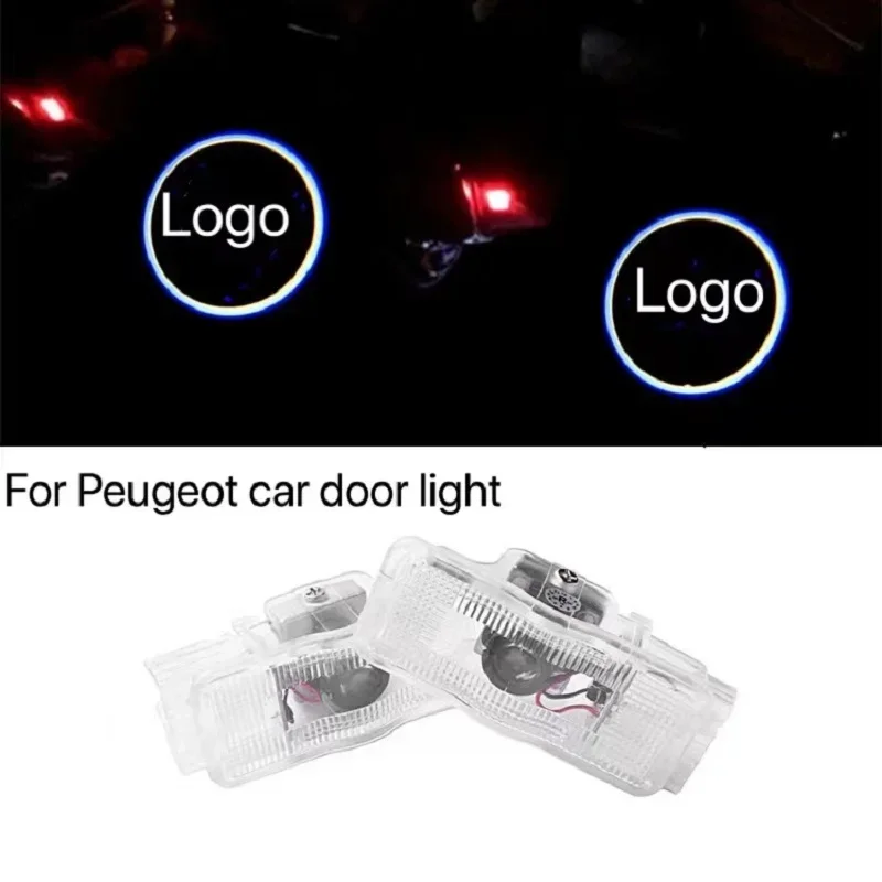 

2X LED Car Door Welcome Light Laser Logo Projector Decorative Accessories For Peugeot 307 RCZ 508 408 206 306 207 406 5008 607