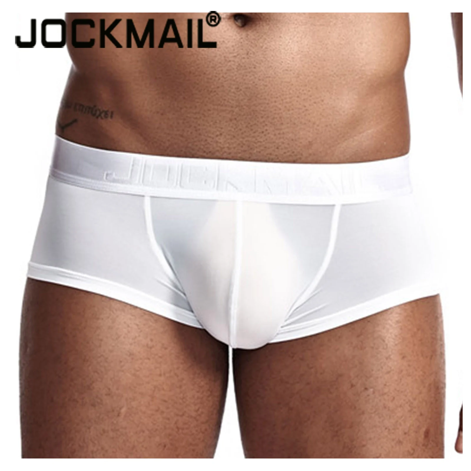 

Трусы-боксеры JOCKMAIL мужские из модала, дышащие боксеры с U-образной выпуклостью, пикантное нижнее белье, шорты для геев