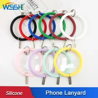 soft silicone mobile strap anti lost phone lanyard keycord bracelet telephone universal pink rope pendant women girls jewelry