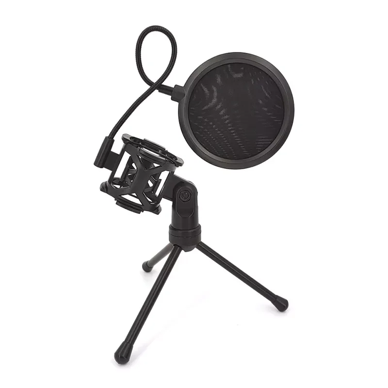 

Microphone Desktop Stand Recording Equipment Adjustable Shockproof Tripod Mount Table Microphone Holder