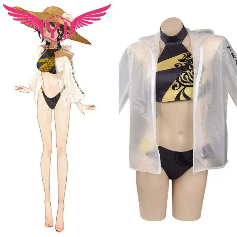 

Revengers Hanemiya Kazutora Swimsuit Cosplay Costume Bikini Top Shorts Swimwear Coat Outfits Halloween Carnival Suit