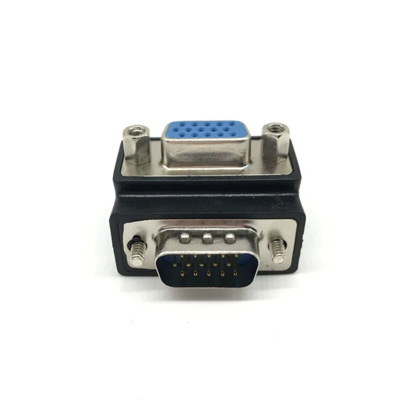 1 шт. 90 градусов вниз прямоугольный адаптер VGA SVGA папа к 15-контактный женский
