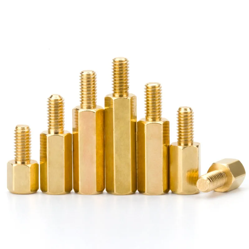 

10/20pcs/lot male to female Brass spacer M2 M2.5 M3 M4 Long Hexagonal Brass PCB Standoffs Spacers