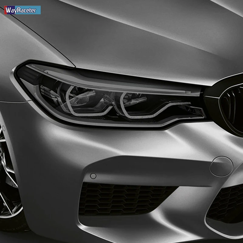 

2 Pcs Car Headlight Protective Film Headlamp Restoration Transparent Black TPU Sticker For BMW M5 F10 F90 2011-2020 Accessories