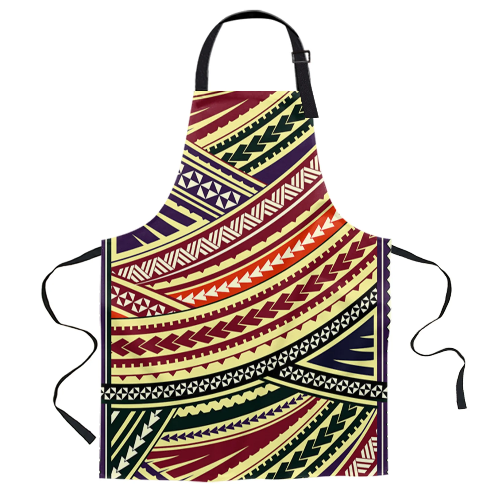 

Polynesian Texture Design Adjustable Canvas Kitchen Coffee Apron Ladies Couple Cooking Dining