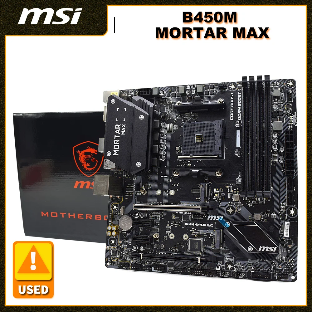 

MSI B450M MORTAR MAX Motherboard Socket AM4 Motherboard DDR4 AMD B450 Ryzen 7 5800 CPU DDR4 64GB PCI-E 3.0 USB3.2 Micro ATX