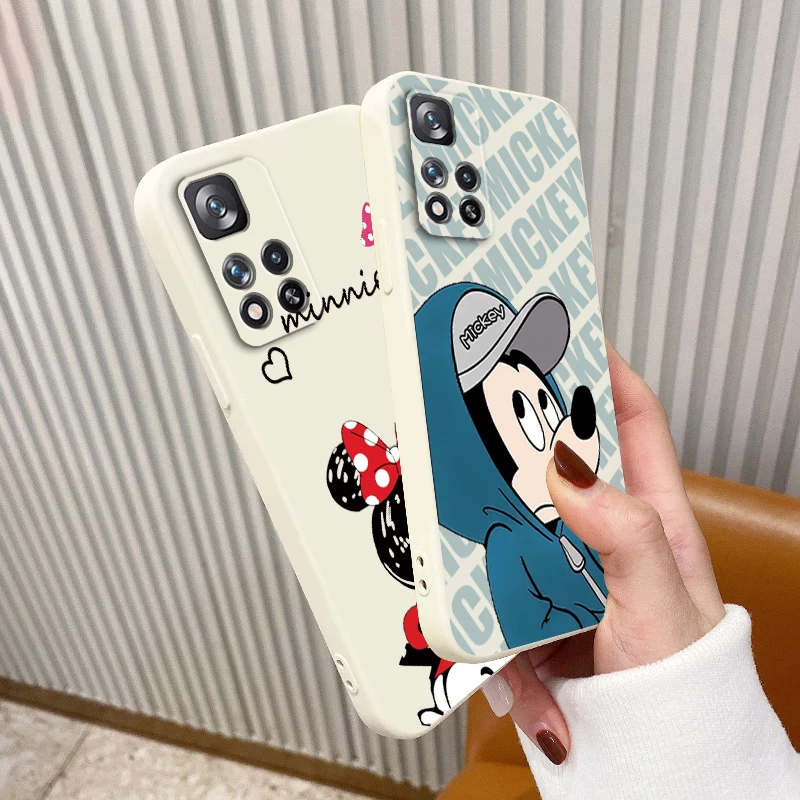 

Liquid Rope TPU Funda Fashion Mickey Minnie Mouse Phone Case For Xiaomi Redmi Note 11 11S 11T 10S 10 9S 9T 9 8T 8 Pro Plus 5G