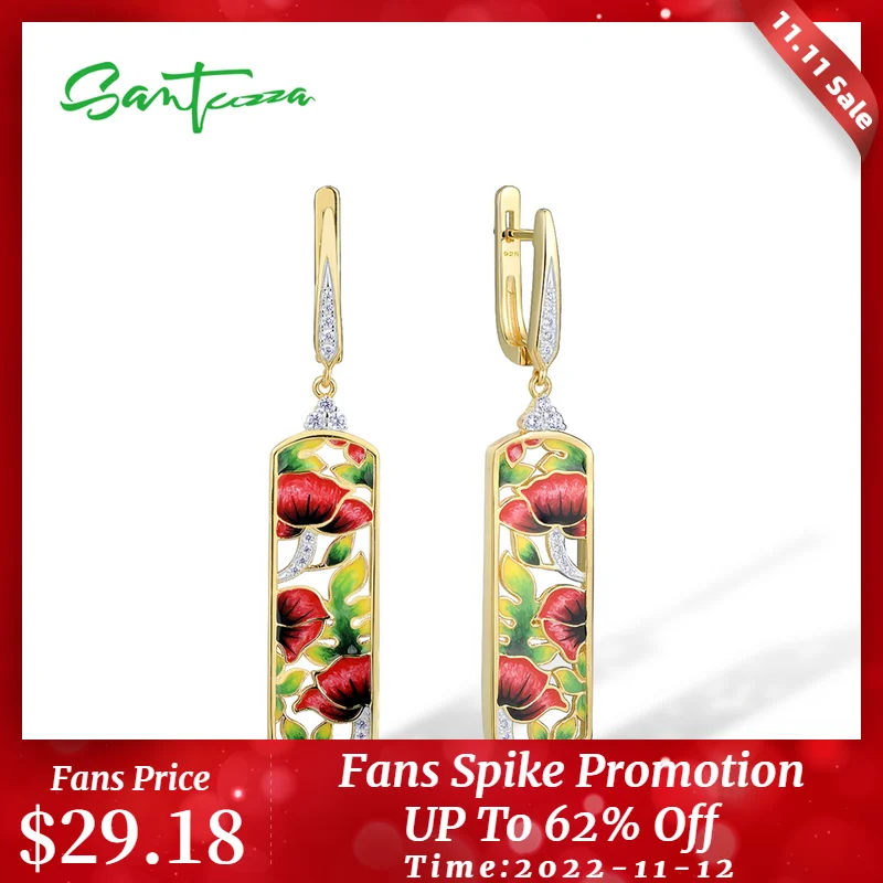 

Женские серьги-подвески из серебра 925 пробы с белыми фианитами