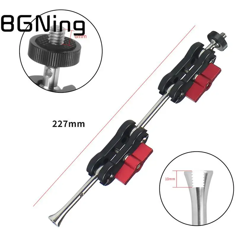 

BGNing Magic Arm Cameraa Mount with Dual Ballhead 1/4" Screw Extender for Flashlight LCD Monitor DSLR Camera Cage Photo Video