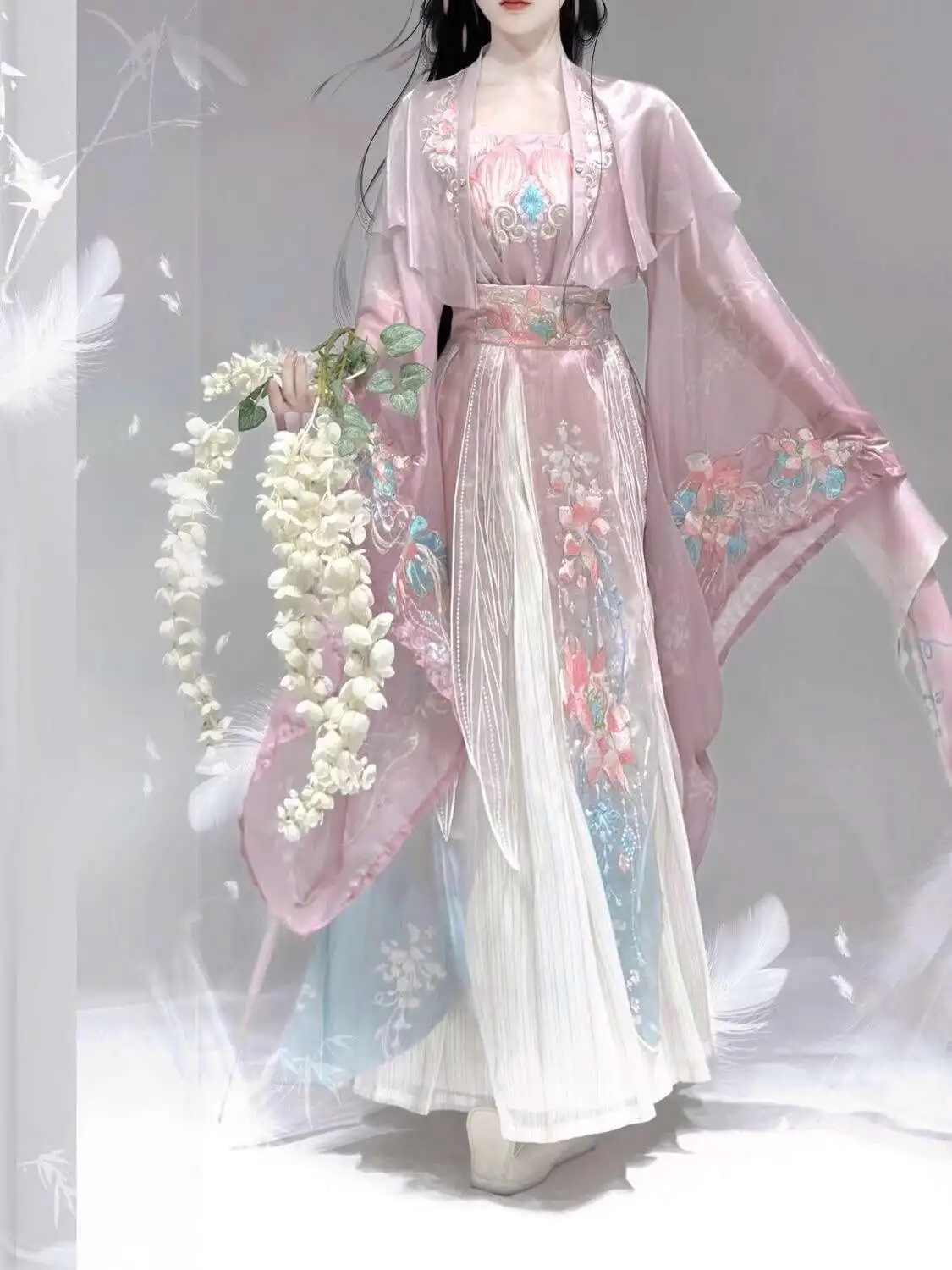 Фото Новый Hanfu Wei Jinfeng, тяжелая промышленность, юбка длиной до талии с вышивкой, комплект из пяти предметов, супер бессмертный карнавал, Хэллоуин, Cosplay №4