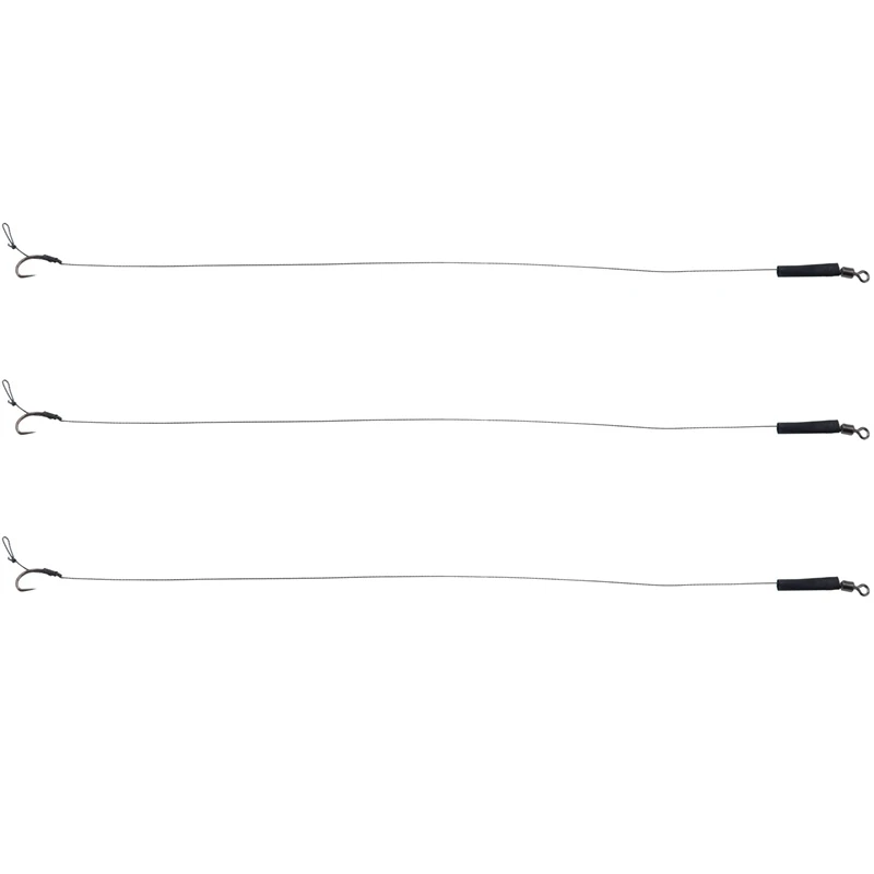 

54Pcs 12Lb Fishing Hair Rigs Assorted Hand Tied Carp Fishing Barbless Hooks