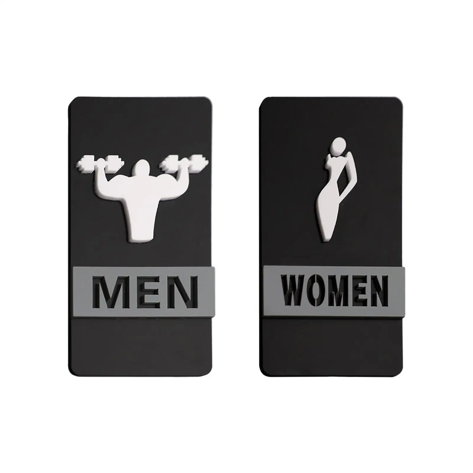 

Toilet Sign Acrylic Restroom Identification Sign Door Signs for Hotels Shops