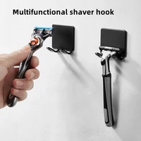 men punch free shaving razor holder shaving shaver storage hook wall shelf bathroom razor rack wall plank badkame accessories