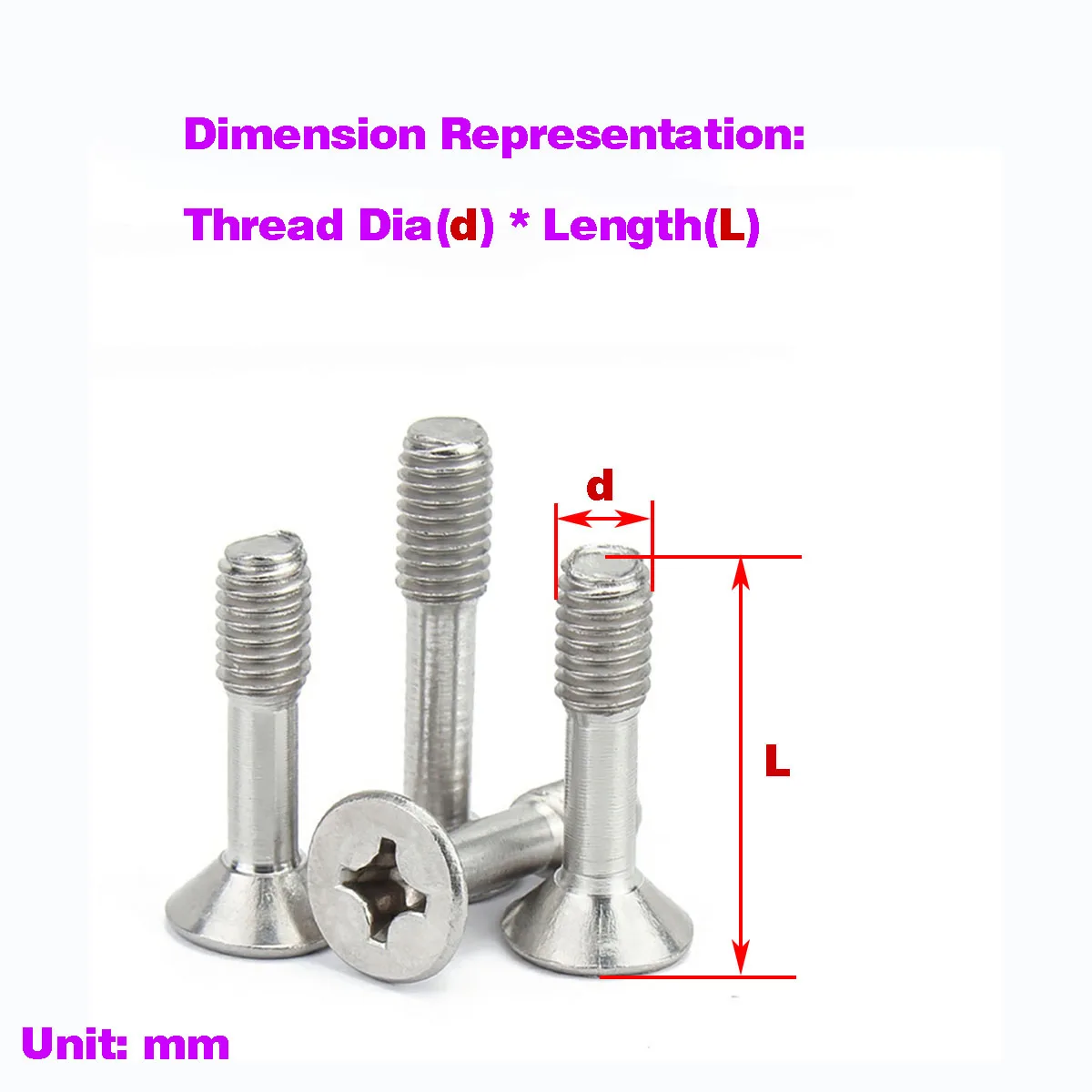 

304 Stainless Steel Countersunk Head Phillips Locking Screw/Flat Head Locking Screw/Half Tooth Screw M3M4M5M6