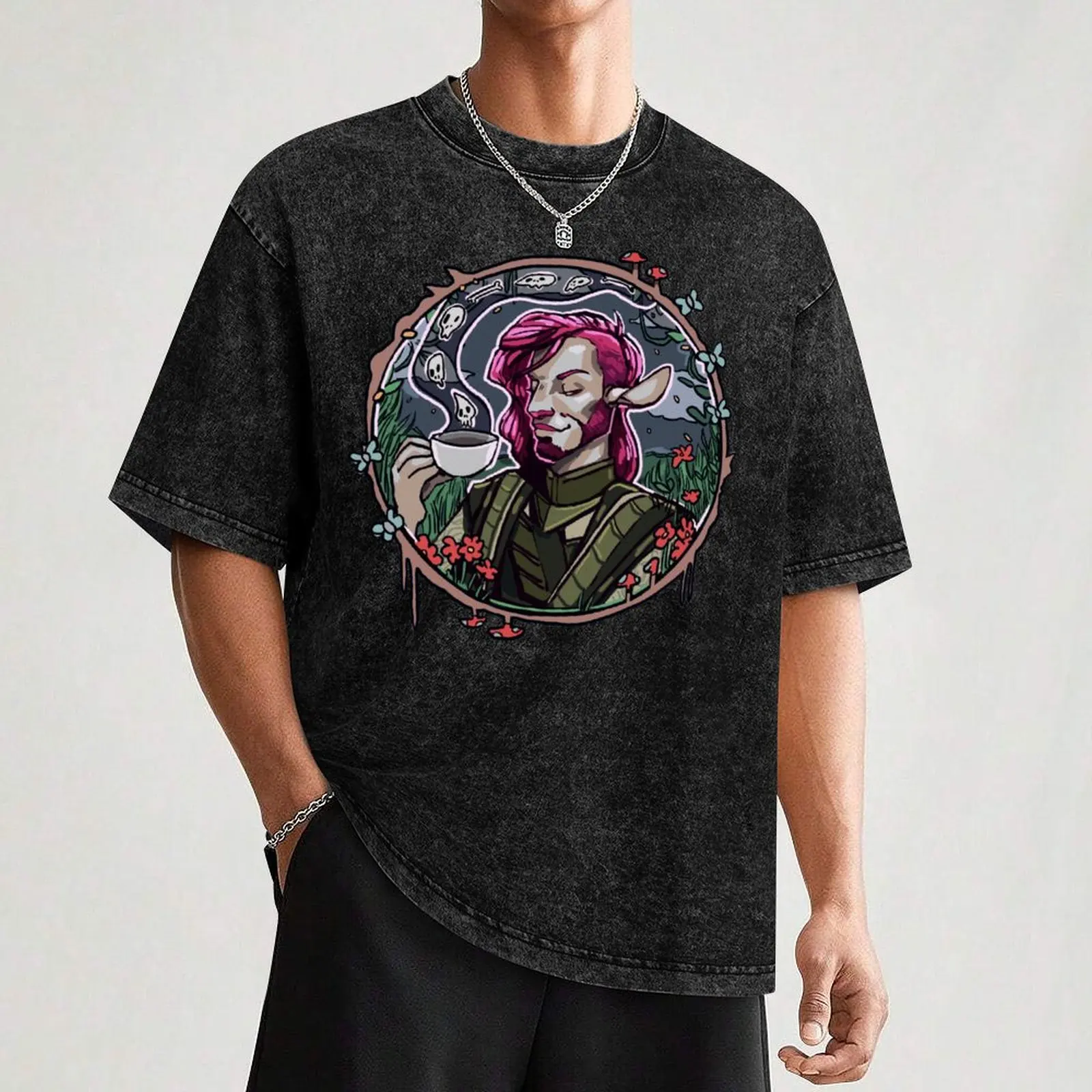 Caduceus мужская футболка черная хлопковая