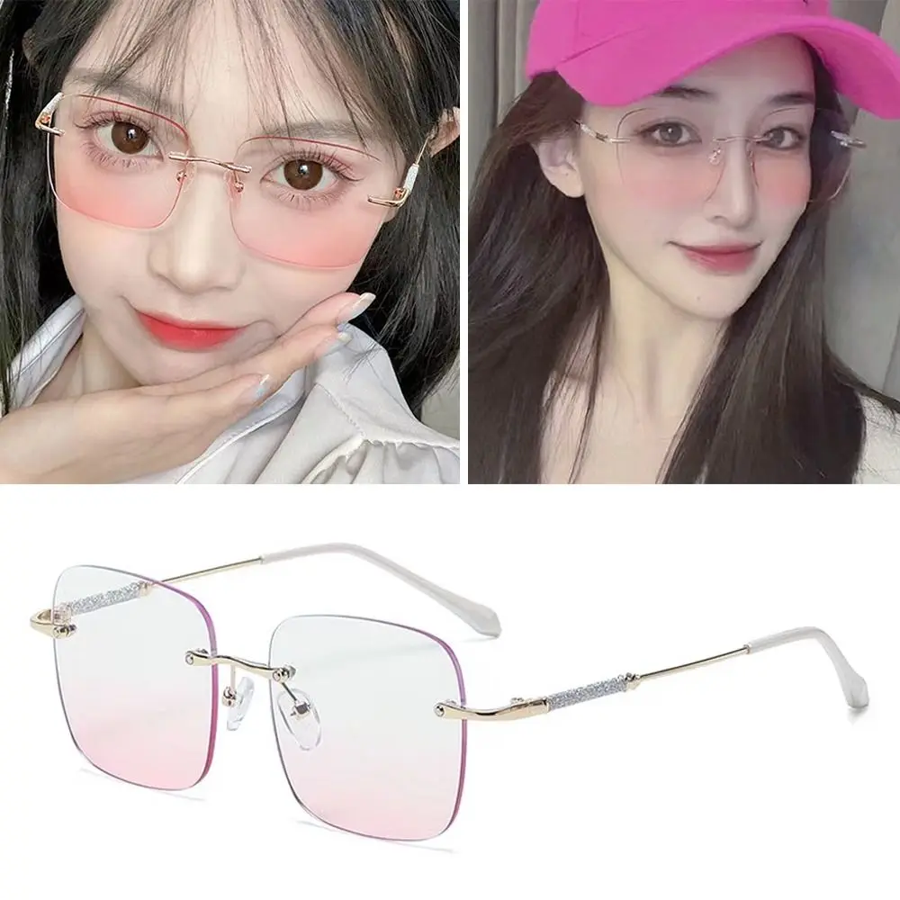 

Vintage Metal Vision Care Oversized Square Glasses Eyeglasses Frame Spectacles Optical Glasses