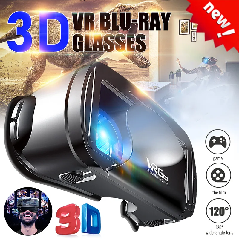 

3d-очки виртуальной реальности, полноэкранные визуальные широкоугольные Очки виртуальной реальности для смартфонов от 5 до 7 дюймов, Очки ви...