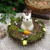 easter garden country forest grass nest cute bunny ornaments home decorations white rabbit aesthetic room decor figurine