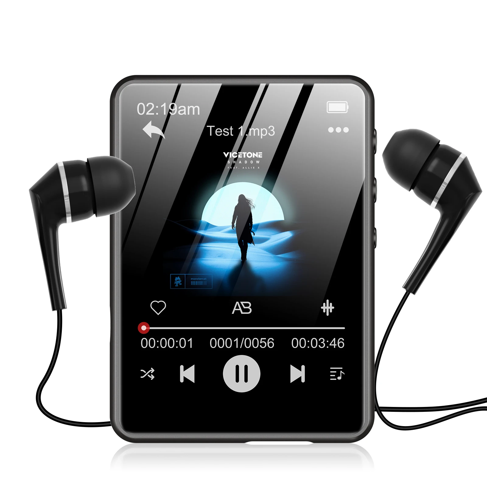 Фото MP3-плеер на 64 ГБ, портативный цифровой музыкальный плеер с Bluetooth 5.3, 2,4-дюймовым сенсорным экраном, динамиком, FM-радио и функцией записи. №1