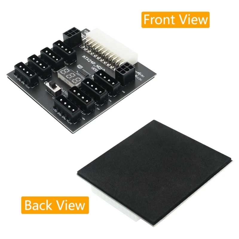 

R2LB PCI-E 12V 24Pin to ATX 8x 4Pin+ 2x 6Pin Power Supply Server Adapter Breakout Board 2400W PSU/ Bitcoin Mining Converter