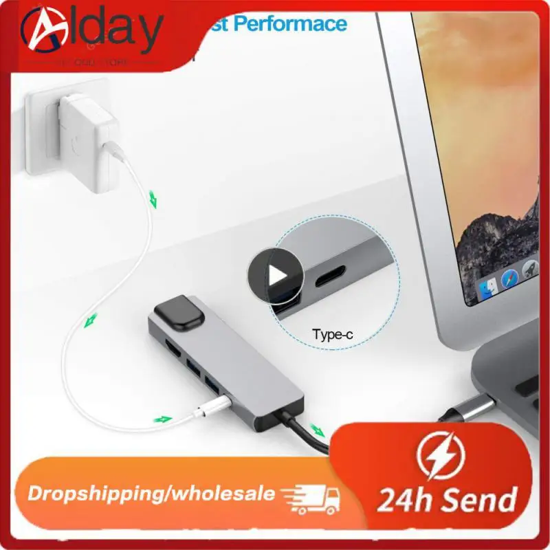 

Portable 4k HDMI-compatible Usb Adapter 5 In 1 Type-c Usb Hub 100 W 5gbps Computer Splitter Phone Accessories Universal 100 W