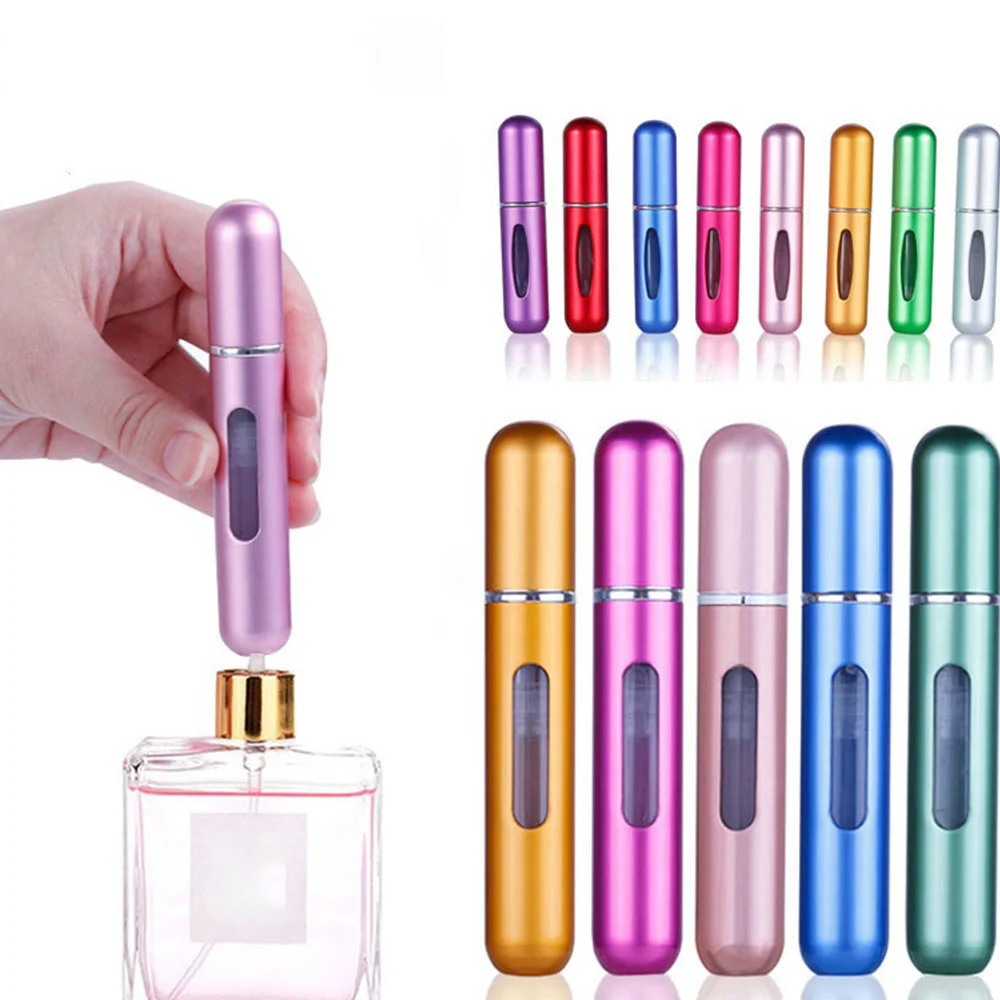 

8Ml/5Ml Mini Bottle Refillable Perfume Spray With Spray Scent Pump Empty Cosmetic Containers Portable Atomizer Bottle