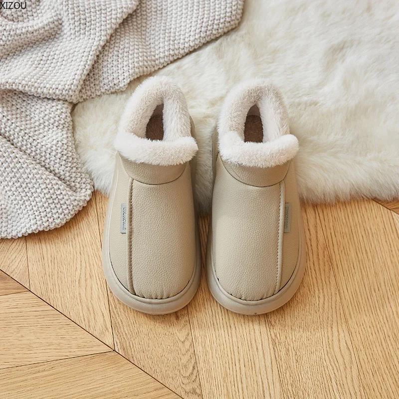 Мужские домашние тапочки для пар наклонная бархатная утепленная удобная мужская