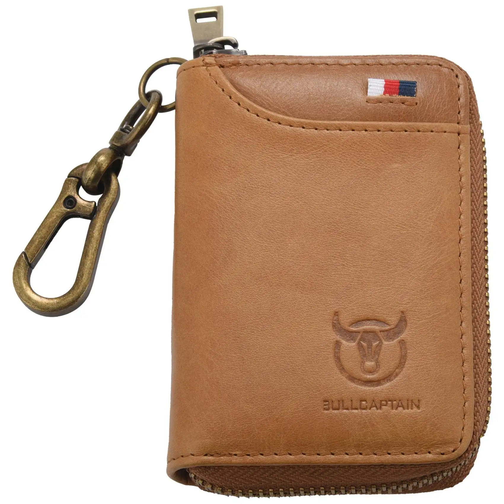 Bullcaptain кожаный мужской и женский кошелек для ключей унисекс RFID-блокировка