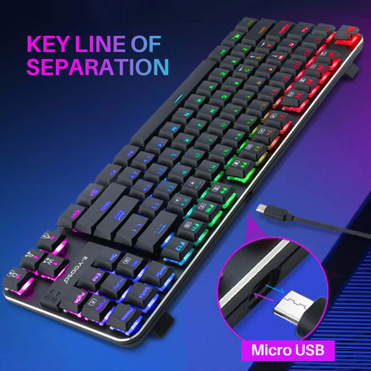 Z66 Механическая Keayboard черная 87 клавиш двойные выстрелы клавиатуры крутая задняя крышка Keayboard для ПК компьютера ноутбука 355*124*25 мм