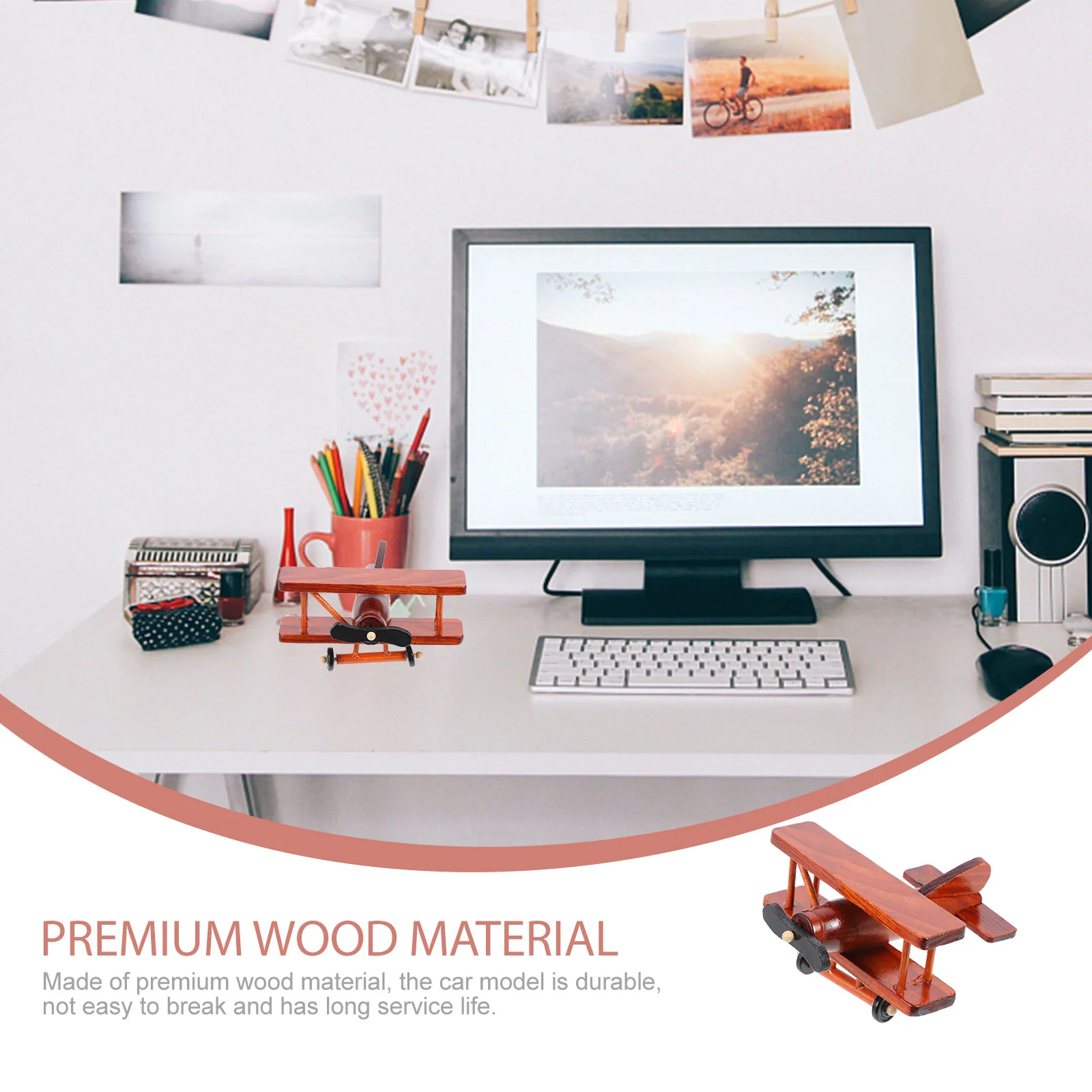 Модель самолета орнамент винтажный креативный деревянный декор скульптура