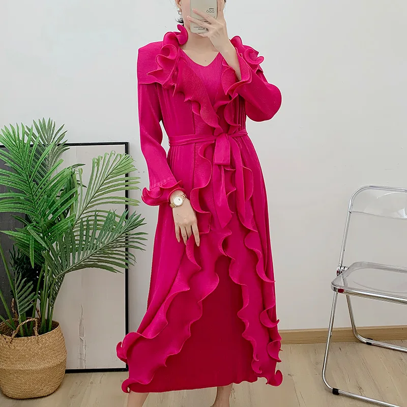 Плиссированная Осенняя Новинка 2023 Высококачественная кружевная юбка Auricularia с