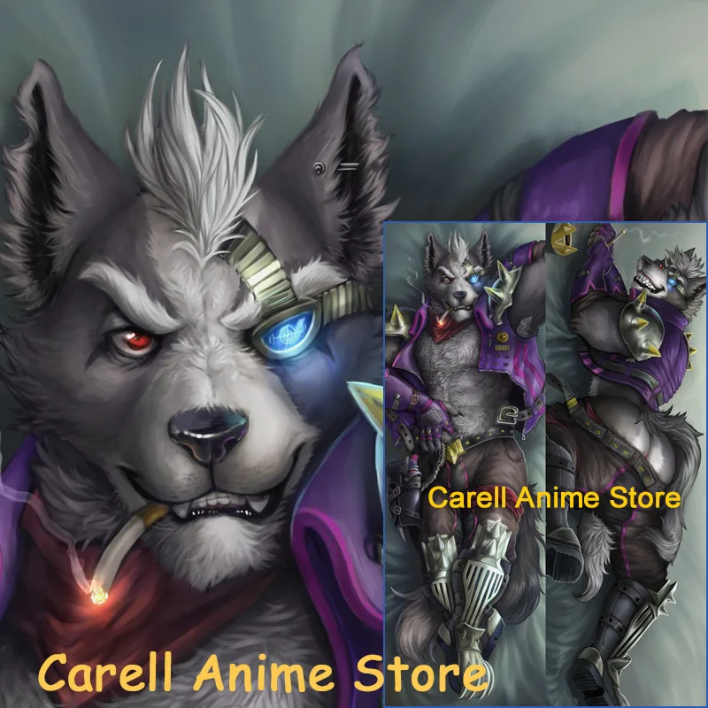 Dakimakura Anime wolf oɽonnell Star Fox Furry Double-Sided Print Life-size Body Pillow Cover | Case