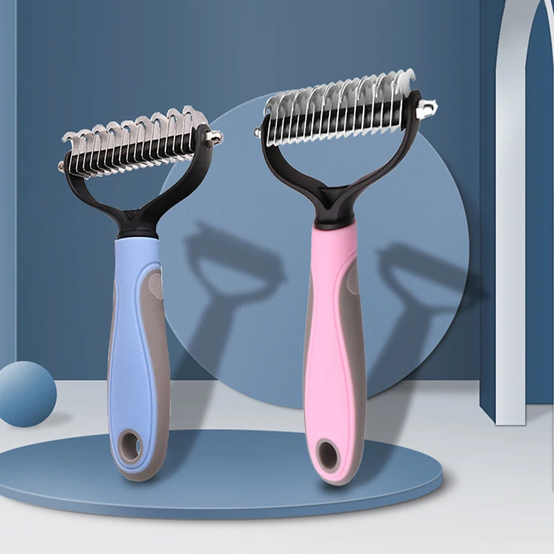 

Pets Hair Removal Comb Knot Cutter Brush Double Sided Cat Dog Grooming Shedding Tool Long Curly Hair Cleaner Comb Pet Grooming