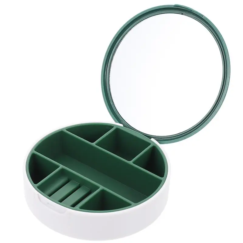 

Case Jewelry Box Organizer Travel Small Earring Storage College Apartment Essentials Displaynecklace Holder Portable Mirror Ring