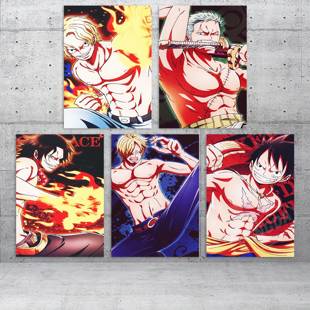 Холст Аниме картины франки One Piece настенный Луффи искусство Сабо домашний Декор