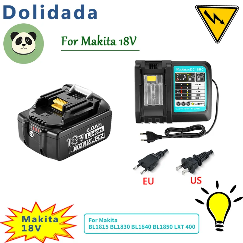 

100% Оригинальный Makita 18 в 18000 мАч перезаряжаемый аккумулятор для электроинструментов со светодиодом Li-Ion Замена LXT BL1860B BL1860 BL1850