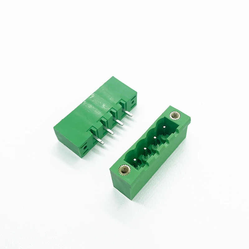 1000pcs/lot 2EDGKM/VM/RM 5.08mm Plug-in Green Terminal with Flange Straight Pin Bending Fixed PCB Wiring Plug 2P-12P