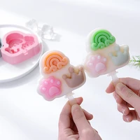 cat paw rainbow crown ice cream silicone mold popsicle ice tray chocolate cheese stick mold ice maker kichen accessories