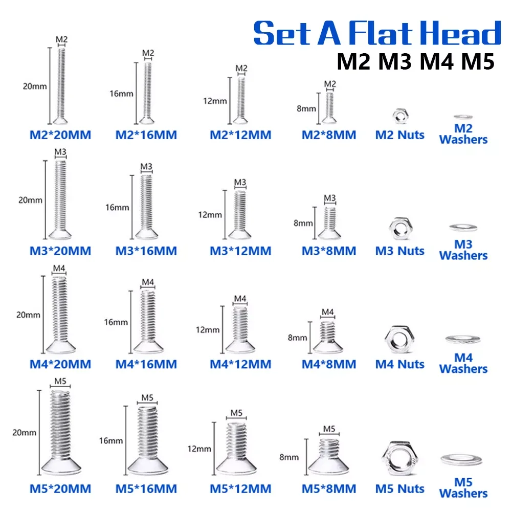 

880 шт. набор стальных болтов M2 M3 M4 M5 с круглой головкой из нержавеющей стали в ассортименте болты гайки ассортимент шестигранных винтов Стал...