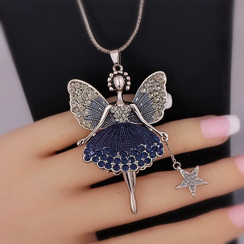 Showfay женское блестящее ожерелье с подвеской в виде балерины