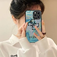 luxury guess glitter gradient marble texture phone case hard leather case for iphone 11 12 13 mini pro max 8 7 plus x xr xs