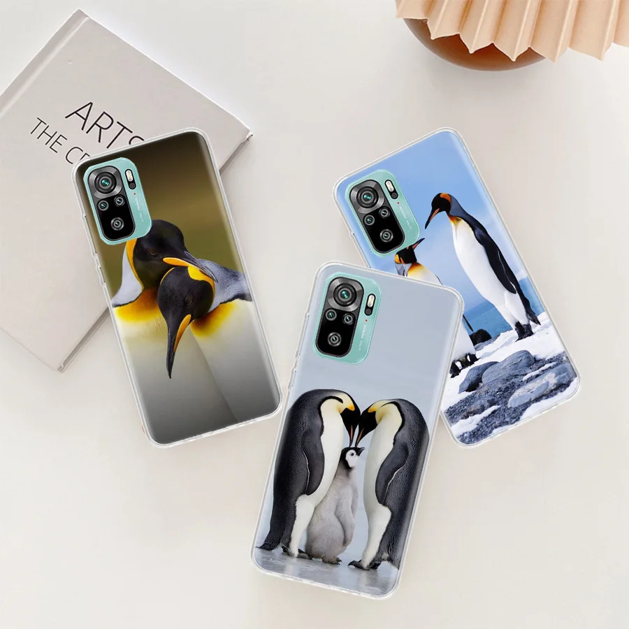 Чехол для телефона Penguins Love at the North Pole Xiaomi Poco X6 X5 X4 F4 GT X3 NFC F6 Pro 5G M5 M5S M4 M3 Mi F5 F3 F2 F1 Clear Cov