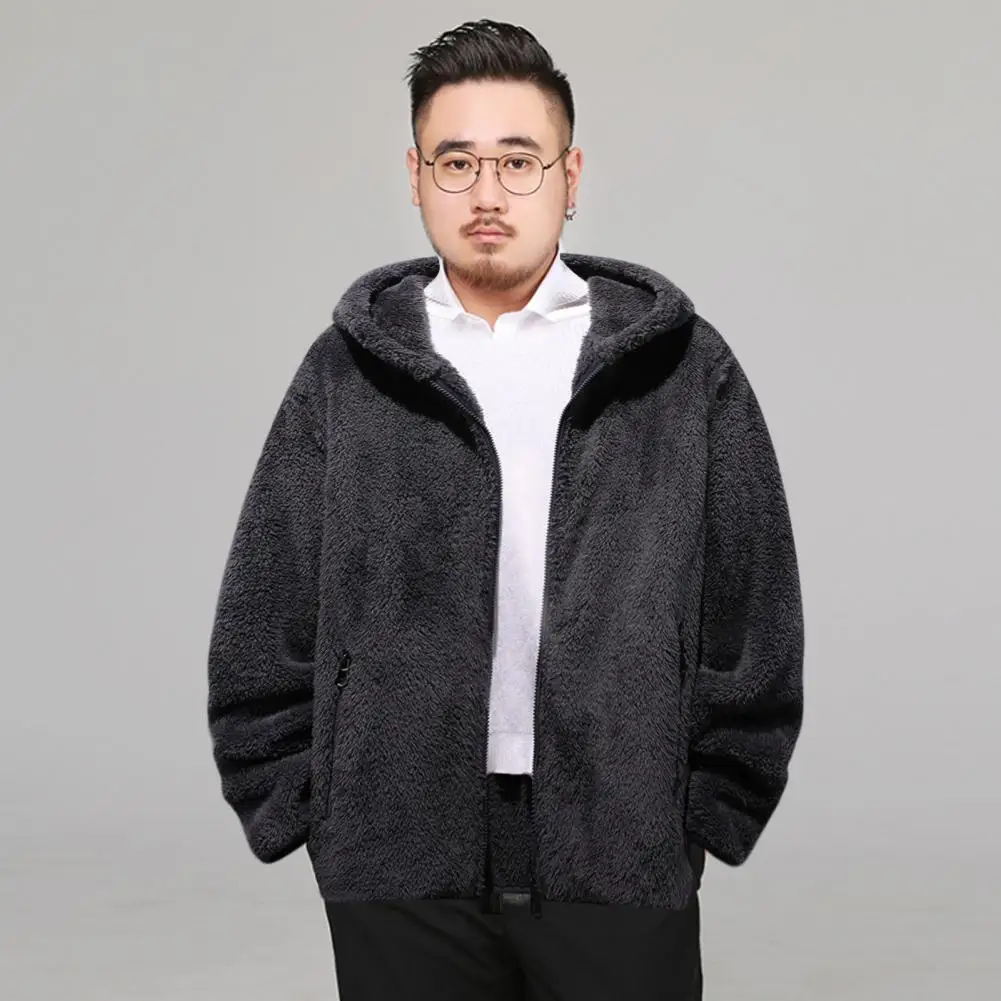 

Stylish Men Winter Coat Soft Long Sleeves Coat Furry Cardigan Winter Coat