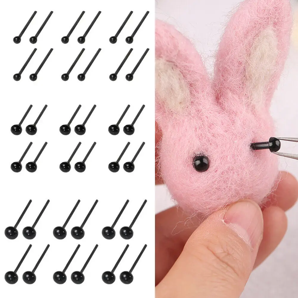 Черные безопасные пластиковые глаза-иглы для валяния сделай сам мишка тедди